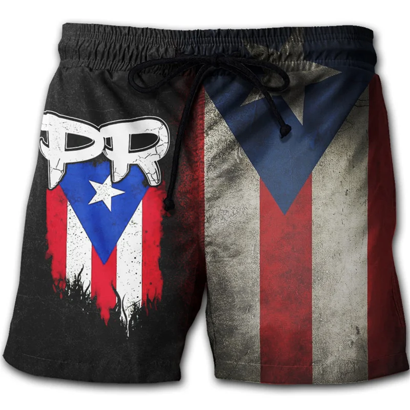 Puerto Rico 3D Printed Beach Shorts Men Puerto Rican Flag Pattern Surf Board Shorts Summer Swimming Trunks Quick Dry Ice Shorts 5