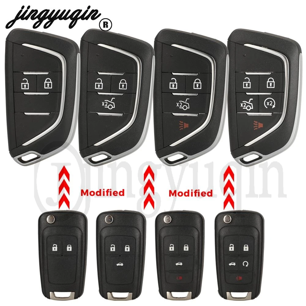 

Jingyuqin модифицированный для Chevrolet Cruze Epica Camaro Impala Malibu Orlando Aveo Trax Equinox складной дистанционный ключ