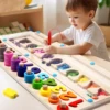 Wooden Magnet Board Puzzles Kids Toy Fine Motor Skills Bead Maze Toy Montessori Toys Magnetic Color and Number Maze Boys Girls 4