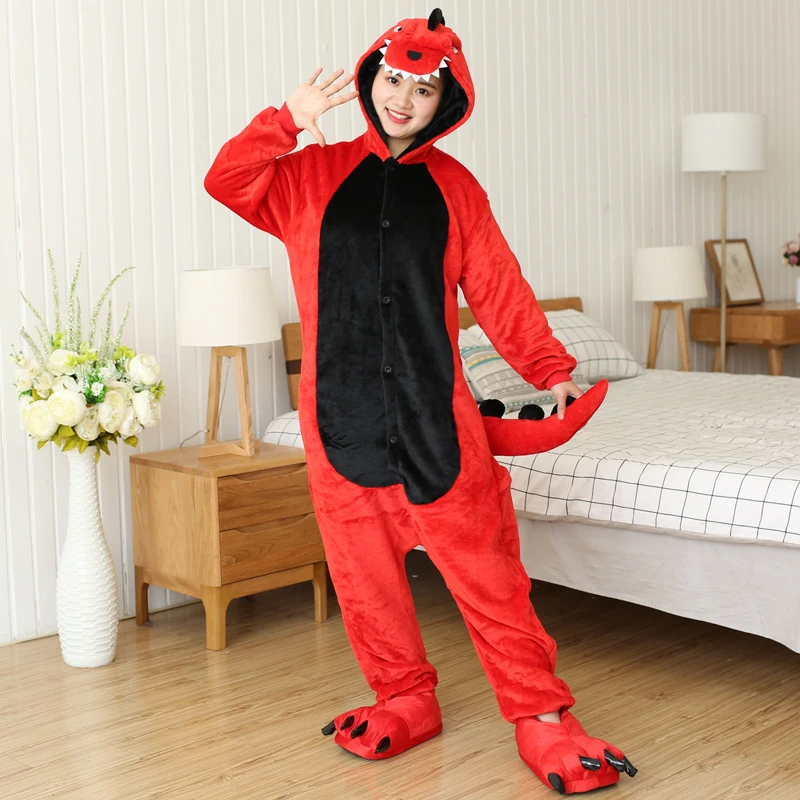 Adults Dinosaur Cartoon Pajamas Onesies Cosplay Sleepwear Halloween