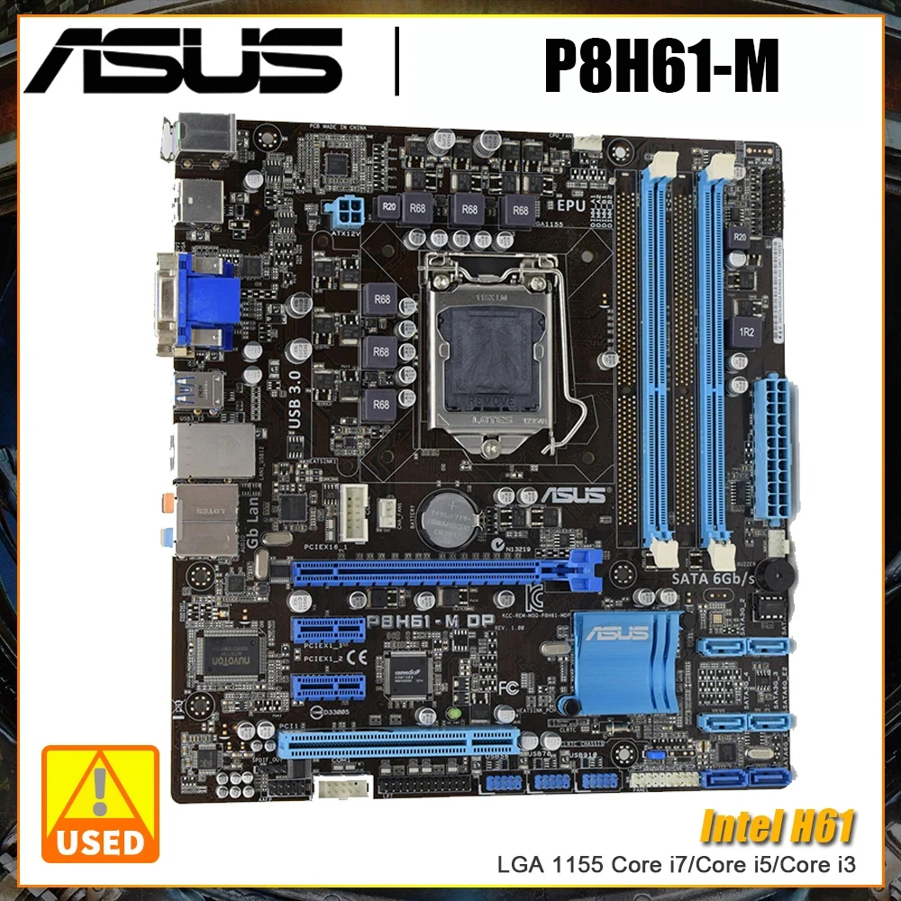 

Материнская плата ASUS P8H61-M материнская плата LGA 1155 DDR3 16 ГБ 1333 МГц Intel H61 чипсет USB2.0 SATA2 VGA DVI PCI-E X16 слот для i7