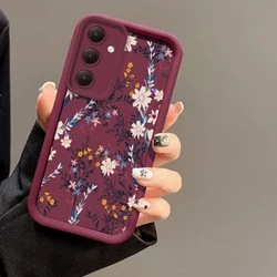 Vibrant Floral Shockproof Soft Silicone Phone Case for Samsung M40S (Wine-red-702)
