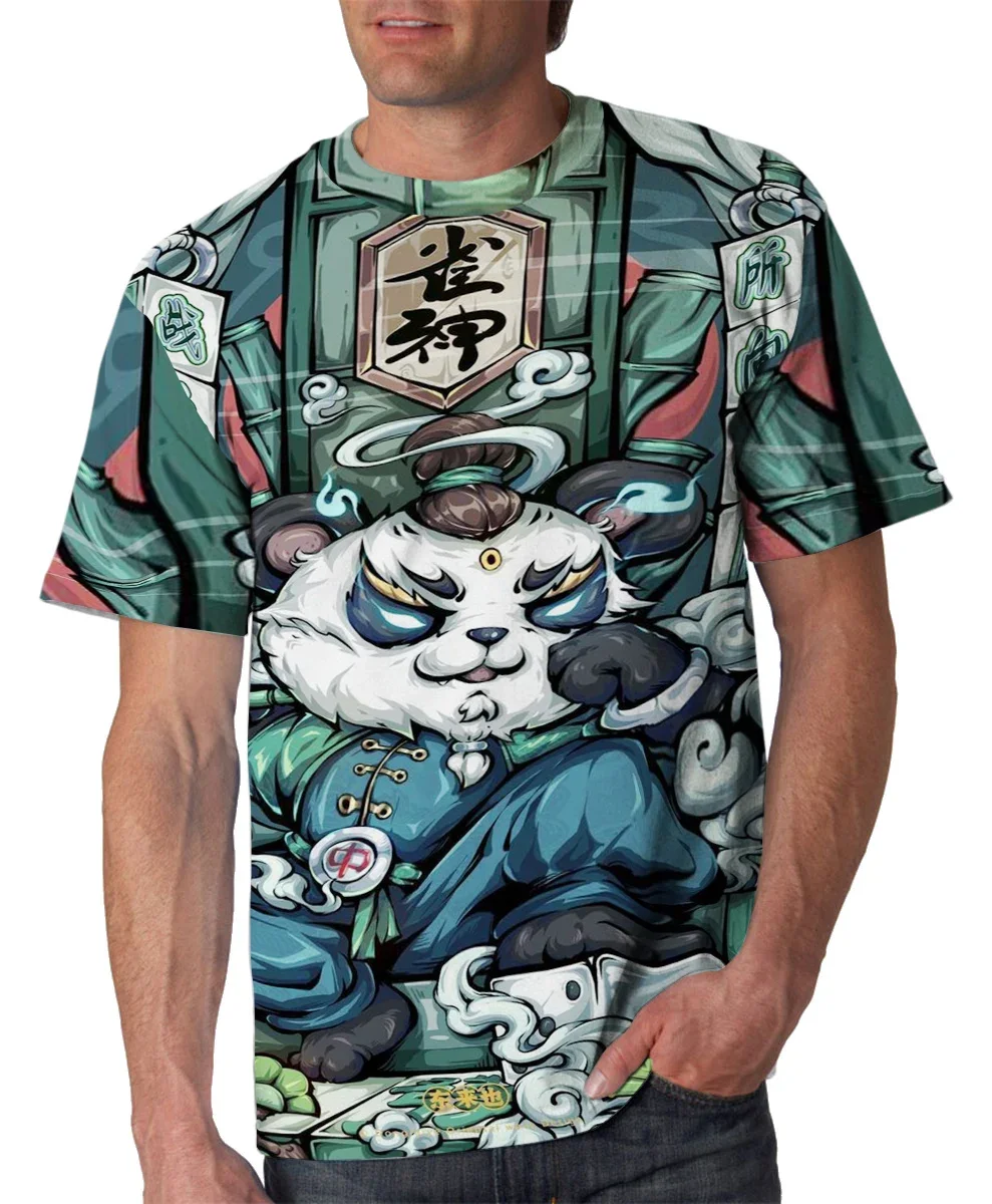 

Cartoon Panda 3D Printing T-shirt for Both Men and Women, Fashionable and Cute Animal, Oversized Children's Short Sleeved Top