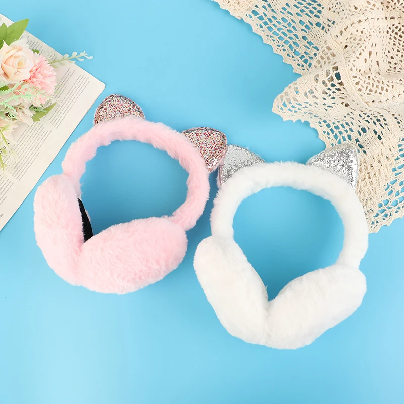 여성용 따뜻한 고양이 귀 워머 플러시 귀마개, 장난스러운 소녀 귀 머프, 차가운 보호, 사랑스러운 겨울 신상
