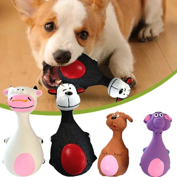 Dogs Durable Chew Toy Cartoon Sound-Producing Toy Indestructible Aggressive Chewing Toy Squeaky Football Toy Training Dental Toy 2