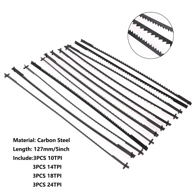 Scroll Saw Blades, 12pcs High Carbon Steel Saw Blades with Spiral Teeth  Blades, Metal Cutting Scroll Saw Blades(6#Saw Blade)