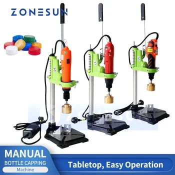 ZONESUN ZS-XG80W Manual Electric Capping Machine Bottle Capper for Plastic Bottles Nail Polish Juice Beverage 1