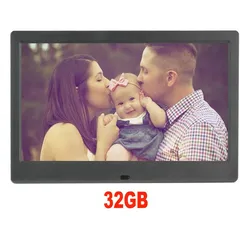 10-Inch HD IPS LED Digital Photo Frame with Multimedia Features - UK Plug (Black  32GB)