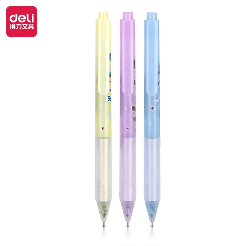 Deli 0.38mm Black Ink Gel Pen High-quality Pen Office Pen Cute Pen School Supplies Stationery For Writing Signing Pen 6pcs set deli 9524 metal binder clips 38mm for paper pictures crafts hanging art clamp office supplies stationery