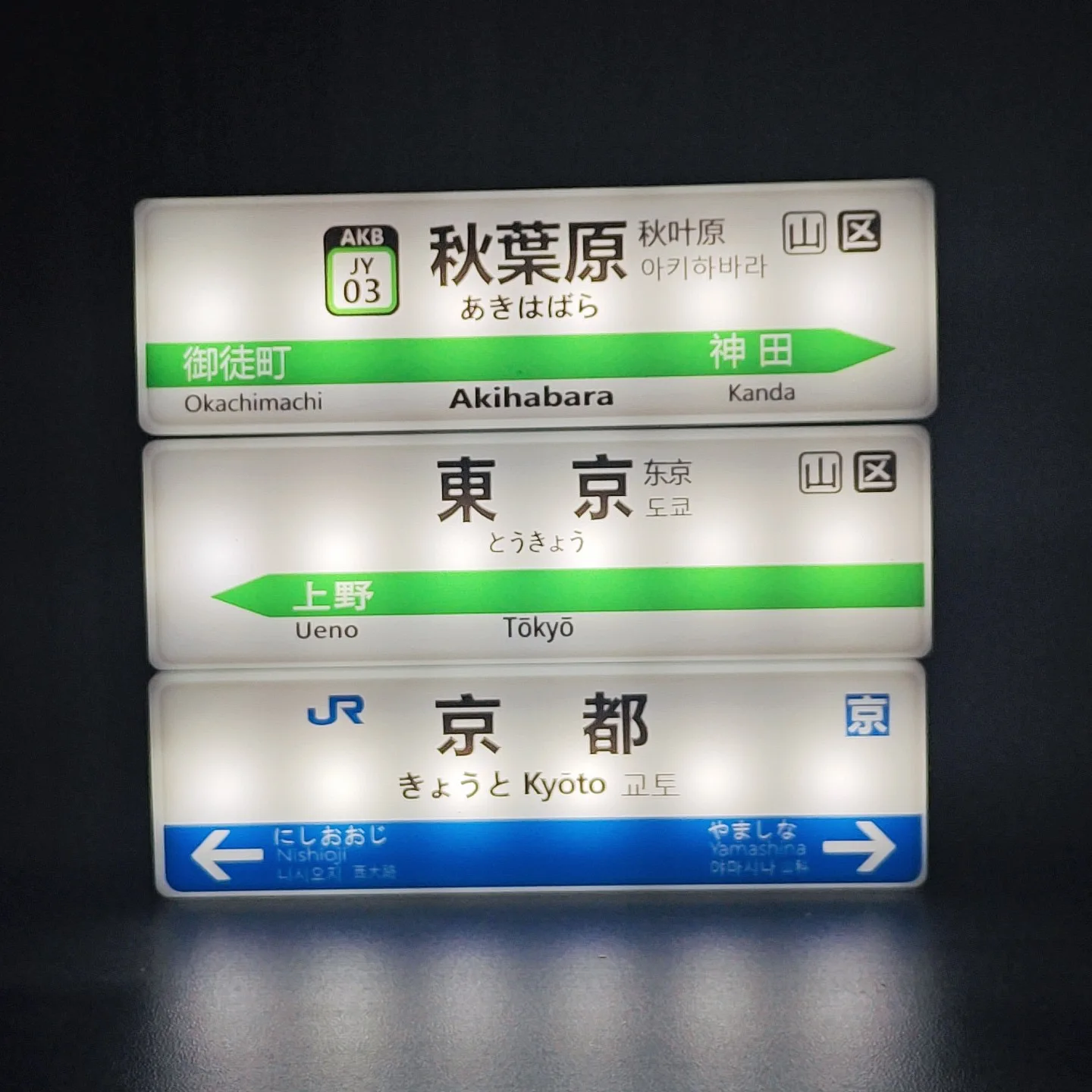 Tokyo Subway Line Luminous Fridge Magnets - Creative Light Sign Display Board