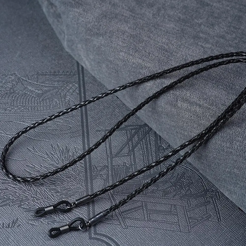 Frau Sonnenbrille Kette PU Twist Leder Seil Kette Mehrfarbige Gläser Brillen Im Freien Nicht-slip Sport Lesen Zubehör C0V2 – Detail 3