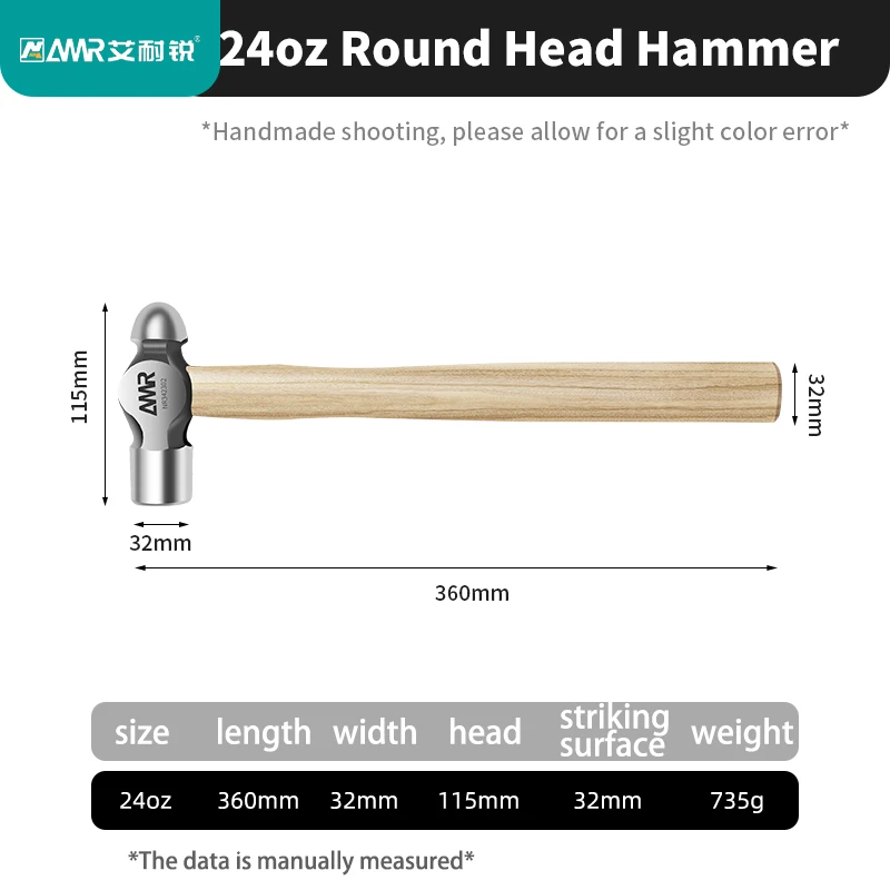 Holzgriff runder Hammer Home Installation kleiner Hammer Walnuss hammer 16/24/36oz Holz bearbeitung Hammer Kugel Peen Hammer Handwerkzeuge – Detail 8