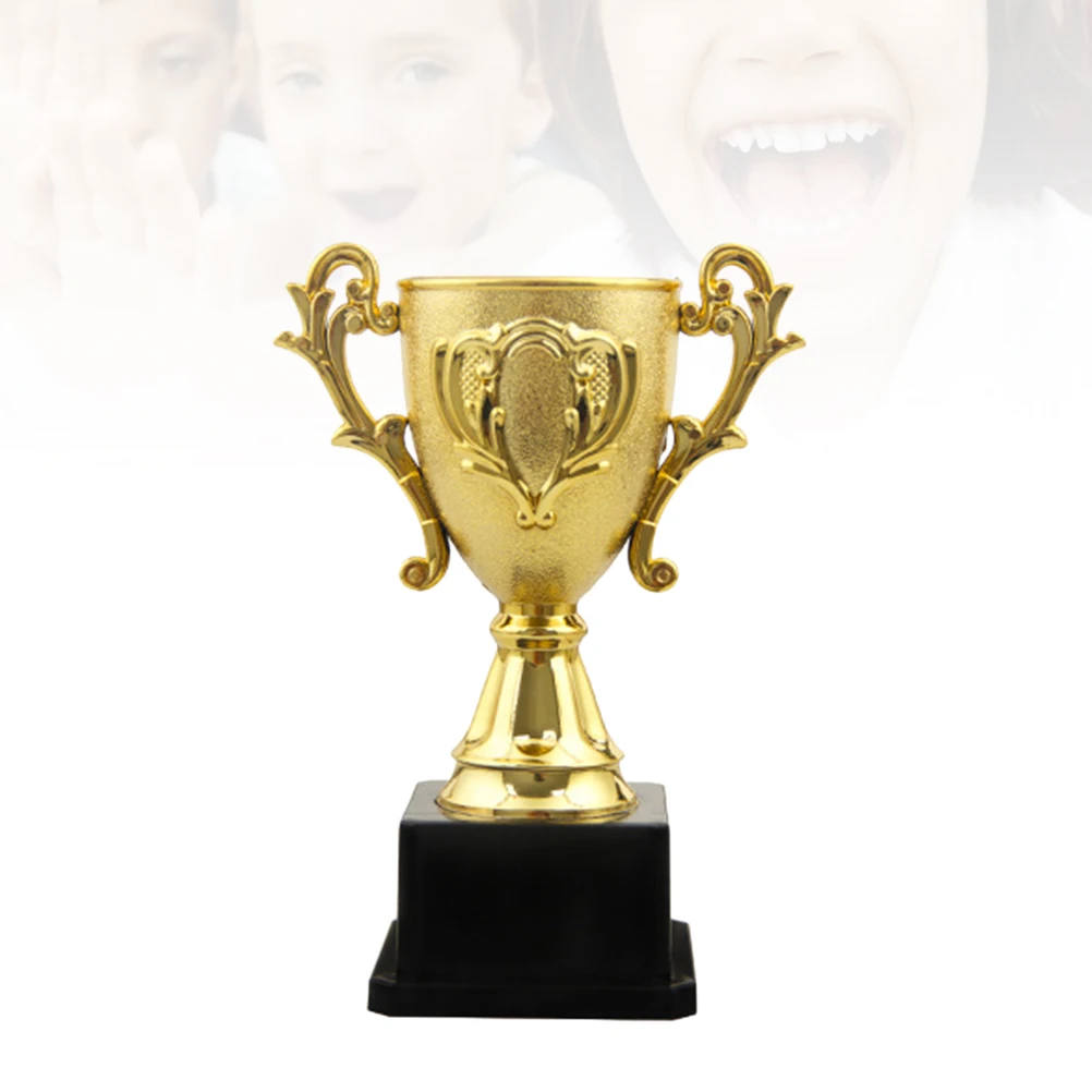 1PC 14.3cm Plastic Kids Kids Baseballs Sports Competitions Award Winner Trophy Football with Base for School