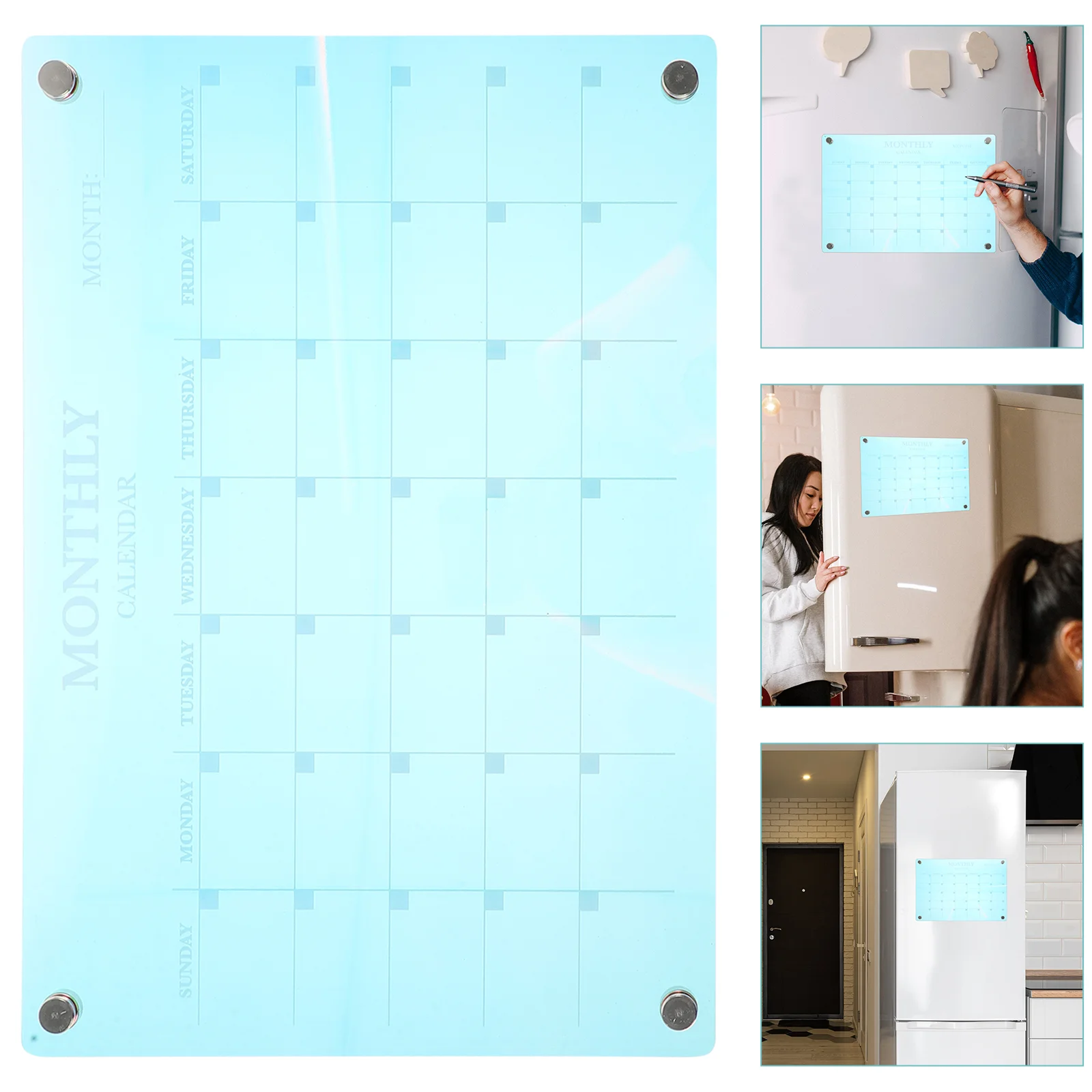 Acrylic Planner Board Monthly Planner Calendar To Do List Board for Kitchen Planning Magnetic Planner Board Memo Grocery List diet planner magnetic memo pad food grocery list message labels self stick pads