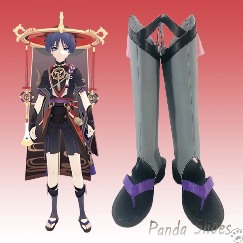 

Genshinimpact Wanderer Cosplay Shoes Anime Game Cos Long Boots Kunikuzushi Cosplay Costume Prop Shoes for Con Halloween Party
