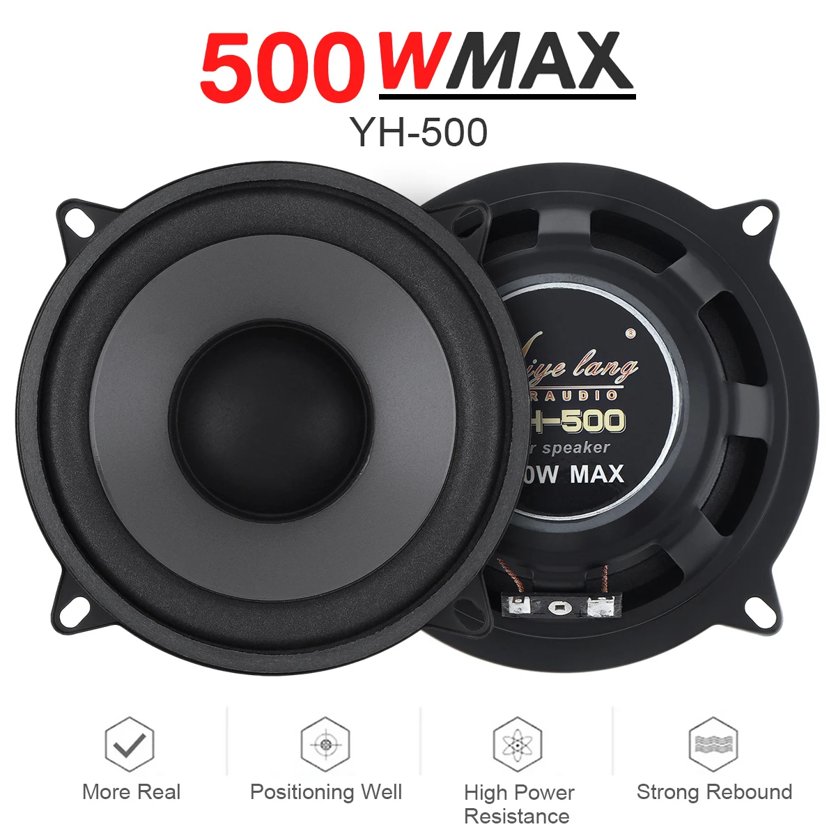 

2pcs Car Speakers 5 Inch 500W 2-Way Vehicle Door Subwoofer Car Audio Music Stereo Full Range Frequency Automotive Speaker