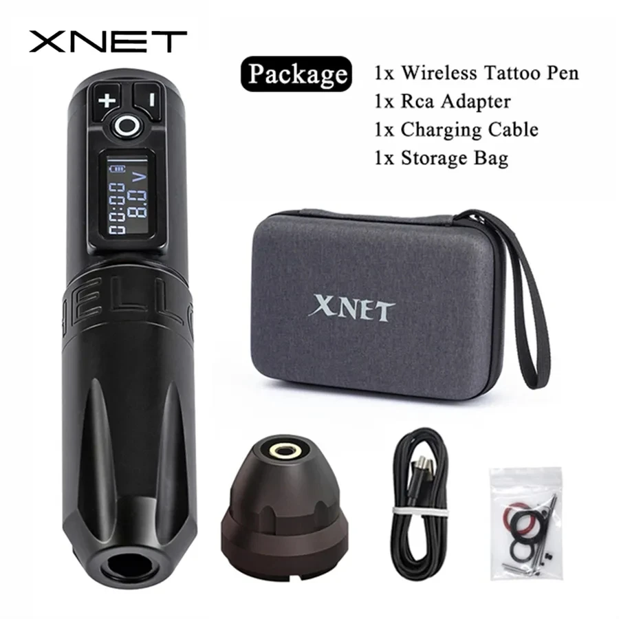 Ambition Trident Tattoo Machine Gun Pen Portable Wireless Battery Strong Coreless Motor LED Digital Display For Tattoo Art