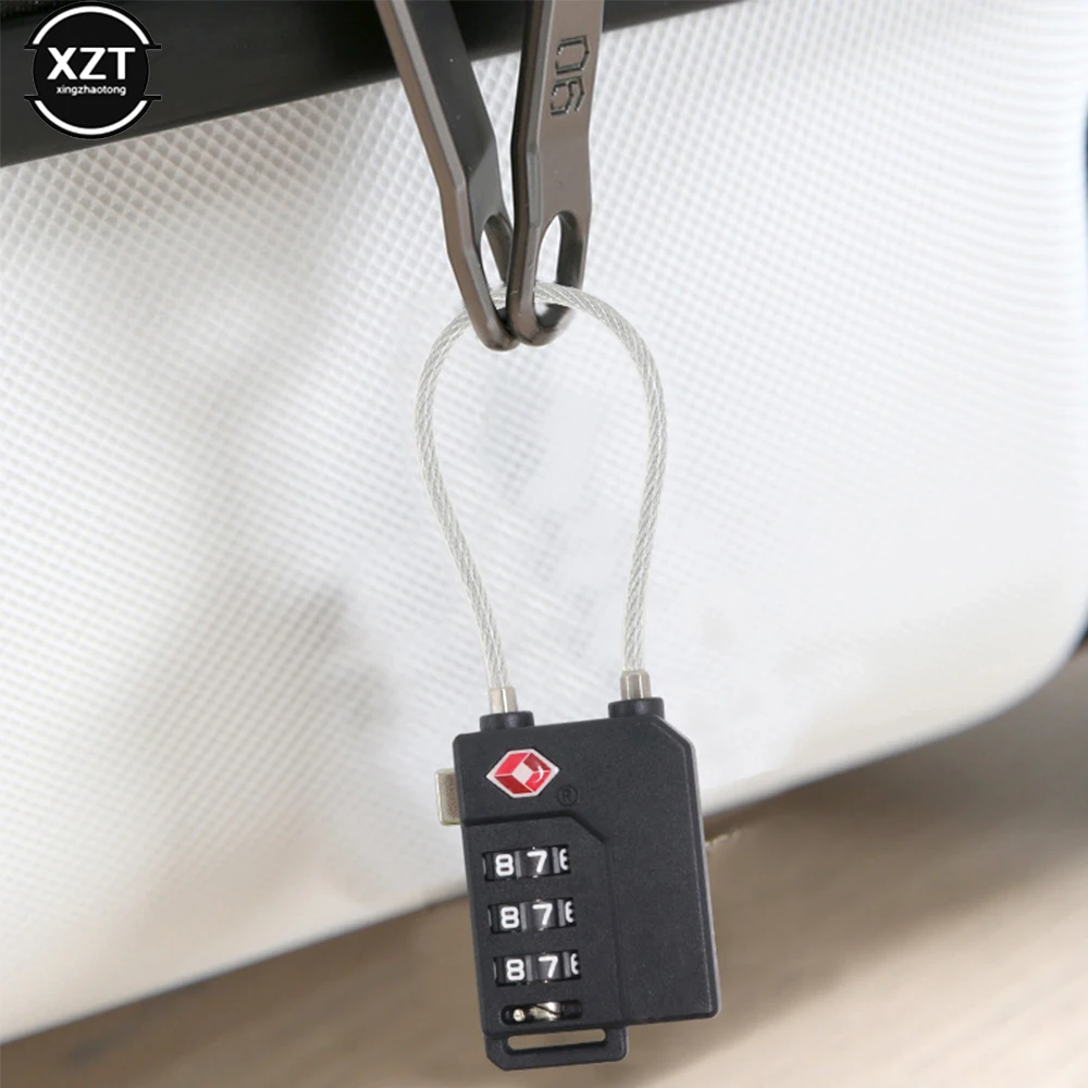 1PCS 3 Digit Password Lock Steel Wire Security Lock Suitcase Luggage Coded Lock Cupboard Cabinet Locker Padlock High Security