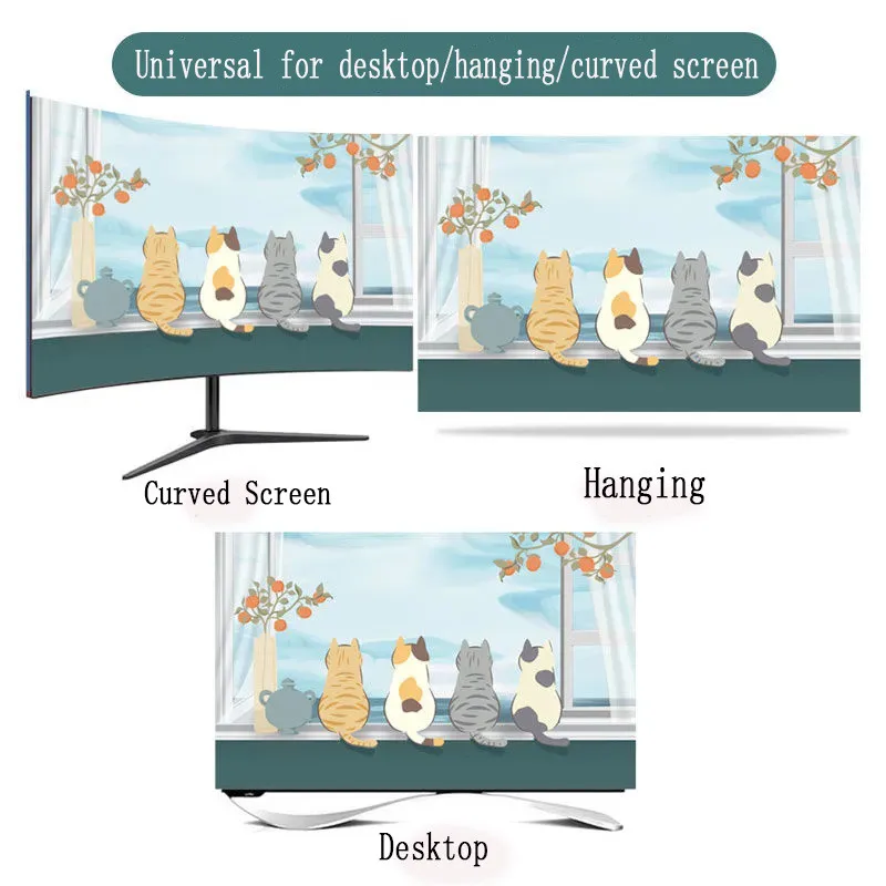 Catoon TV Cover Protection Dust Cover Household Hanging LCD TV Cloth 32 to 70 Inches Universal Decoration tv cover