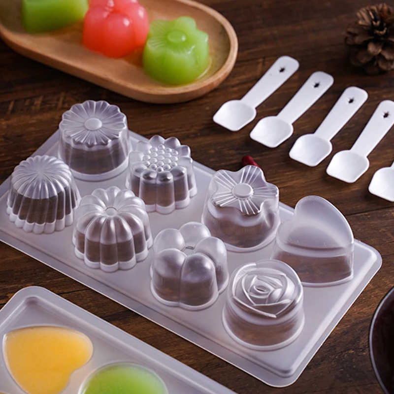 DIY 초콜릿 캔디 젤리 디저트 얼음 트레이 만들기, 8 홀 멀티 모양 비누 실리콘 몰드, 비누 공예, 손 선물 만들기