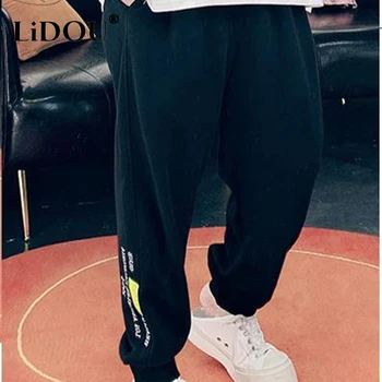 Autumn spring new korean pants student trousers casual simple sports corset solid color plus size
