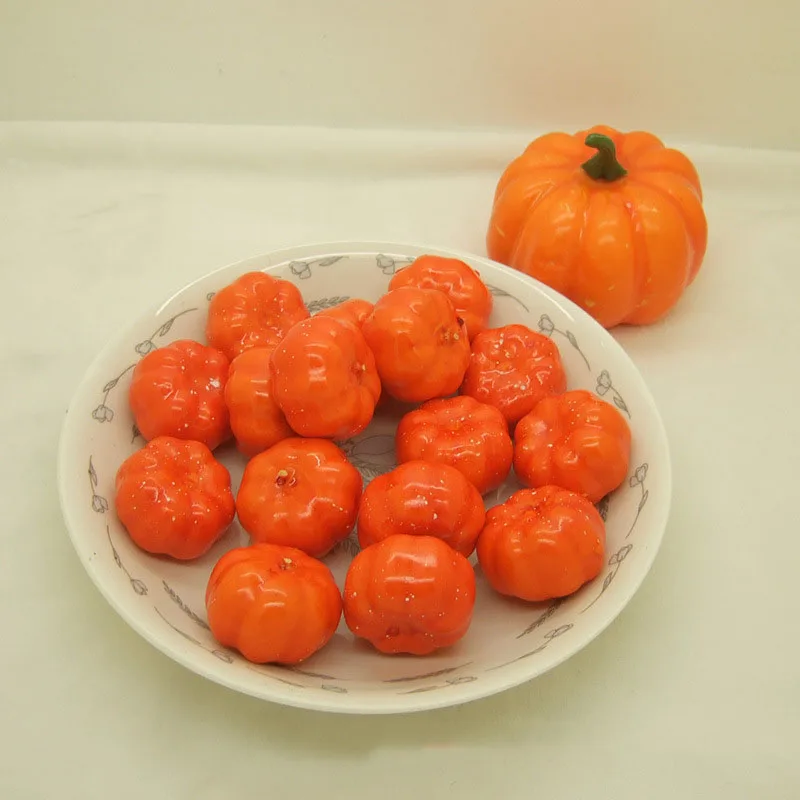 

10pcs Halloween Simulation Pumpkin Model Artificial Pumpkin Vegetable Happy Halloween Thanksgiving Party Home Table Decoration