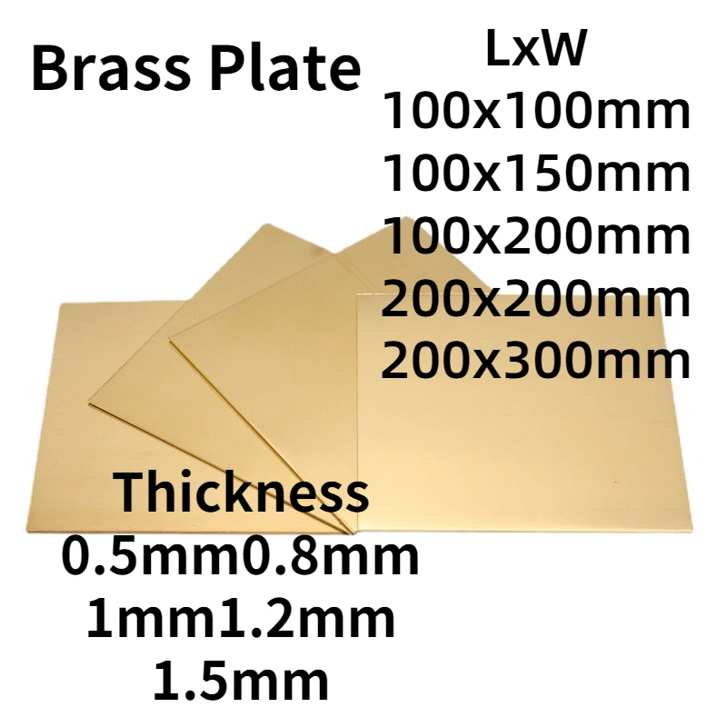 H62 Brass Sheet Thickness 0.5/0.8/1/2*100*100mm Brass Plate Laser