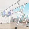 Stainless steel folding indoor and outdoor clothes drying rack 3 rod balcony clothes drying rack X-shaped retractable 1