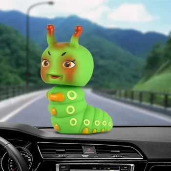 Ornamento per Auto decorazione per cruscotto Auto giocattoli per cartoni animati Cute Abs Caterpillar Shaking Head Doll automobili accessori interni regalo