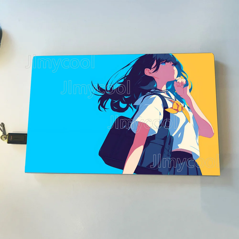 2 조각 Janpanese Anime Young Girl 비닐 노트북 스티커 HP Lenovo Apple ASUS 용 자체 접착 케이스 데칼 설치가 용이함