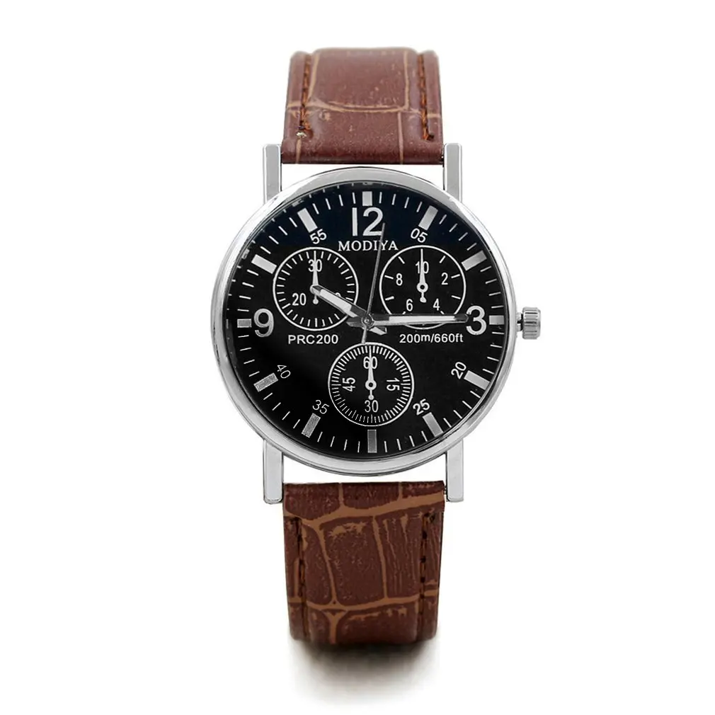 

Clock Men Minimalist Dial Elegant Pointers quartz Watch Leather Belt Male Watches Fashion glass men's watch PD999