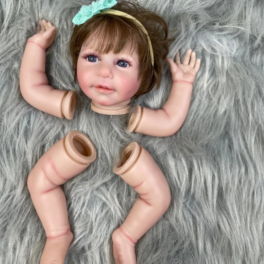 모발 이식 및 속눈썹이 있는 리사 인형 키트, 이미 페인트 칠한 비닐, 3D 피부 가시 정맥, 다시 태어난 인형 부품, 16 인치