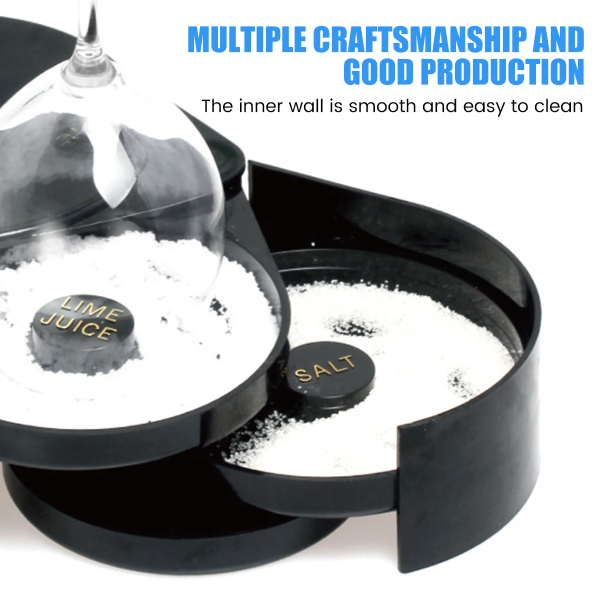 Cocktail Rimming Container 3 Tier Foldable Portable Glass Rimmer for Margarita and Cocktails