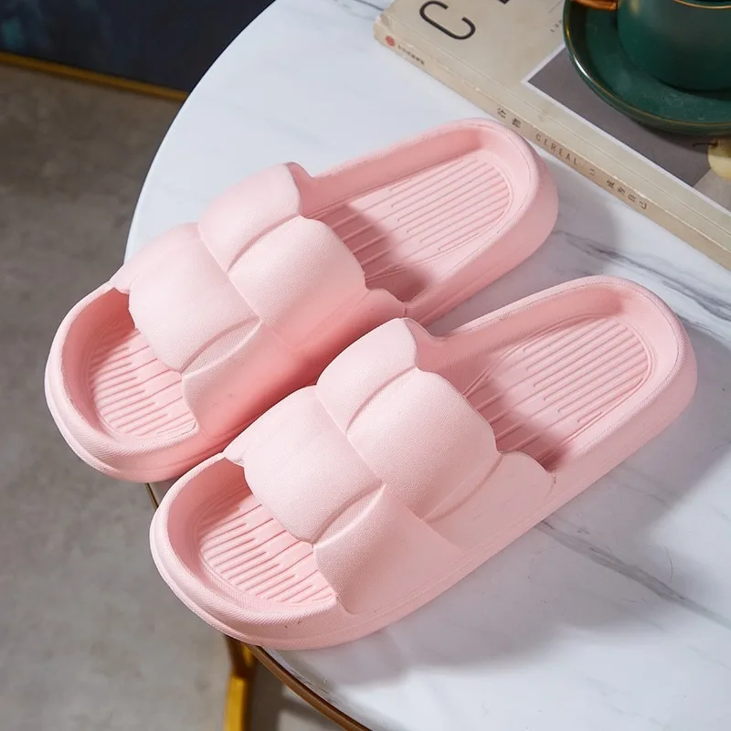 Thick Sole Flat Bottom Bathroom Home Slippers Fashion Soft Sole EVA Indoor Women Sandals Summer Non Slip Herringbone Slippers