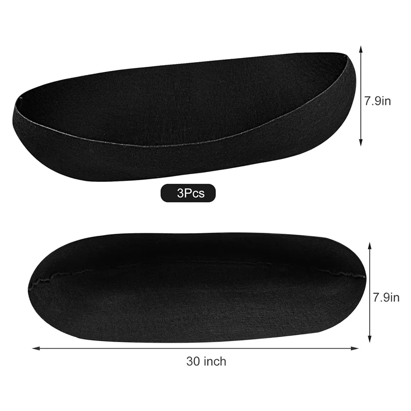 3PCS Plant Liner 30 Inch Fabric Window Box Liners Replacement Black Non-Woven Hanging Plant Liner