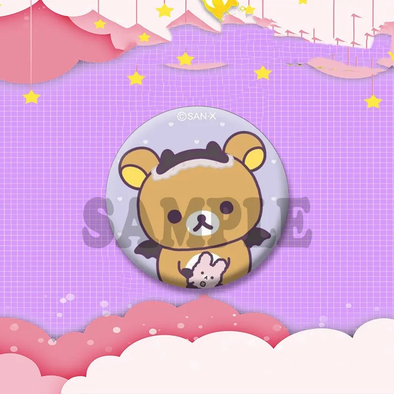 Adorable Rilakkuma Bear Enamel Pin - Cartoon Animal Brooch for Backpacks & Clothing Wholesale