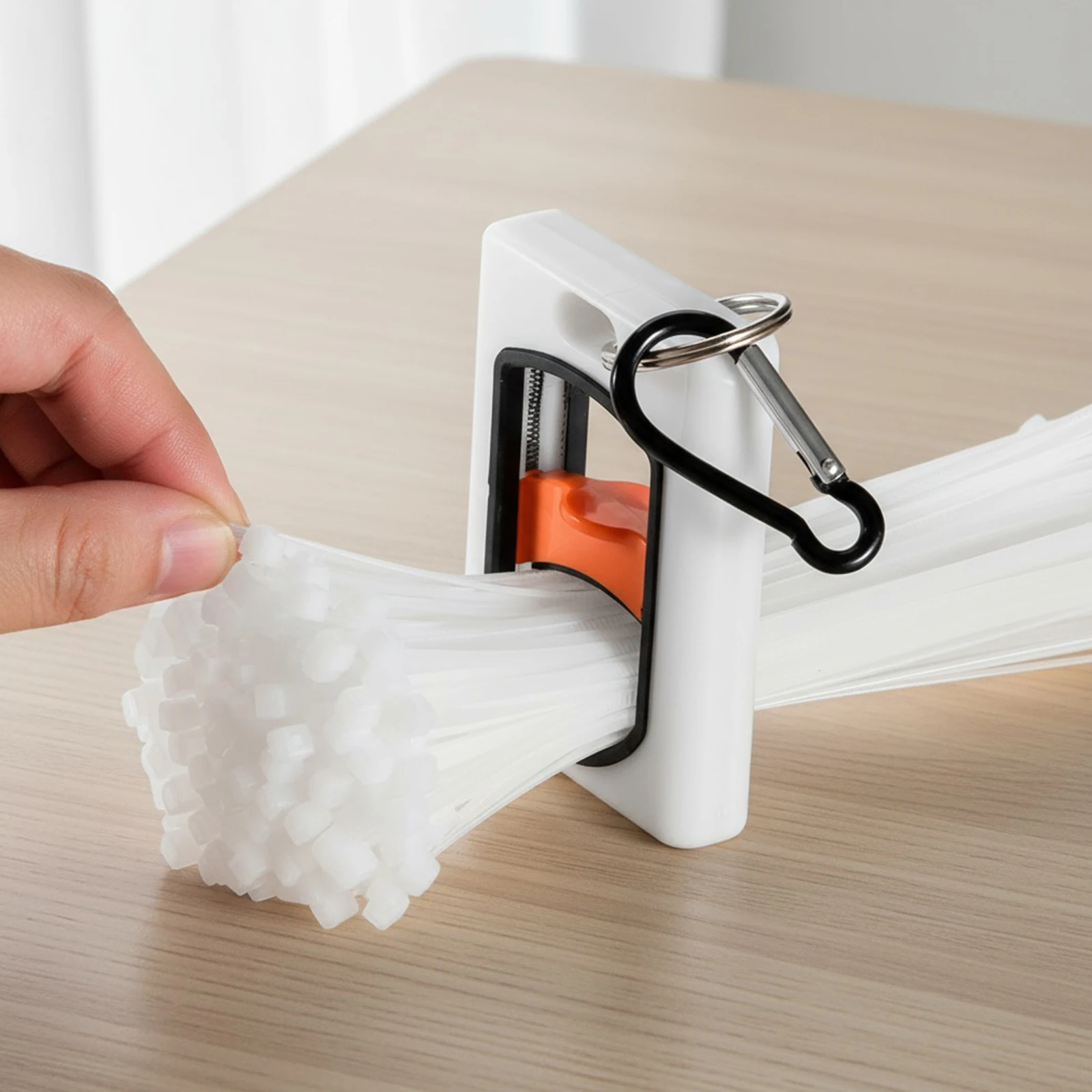 Square Cable Tie Organizer Portable Fluorescent Cable Tie Holder Reusable Cable Ties Storage Tool Electrical Wire Tie Organizer