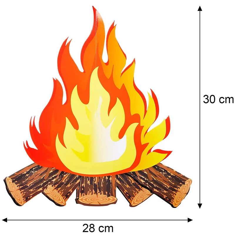 3d Fausse flamme en carton décoratif Pièce maîtresse de feu de feu  artificielle Torche de flamme décorative pour la décoration de fête de feu  de camp