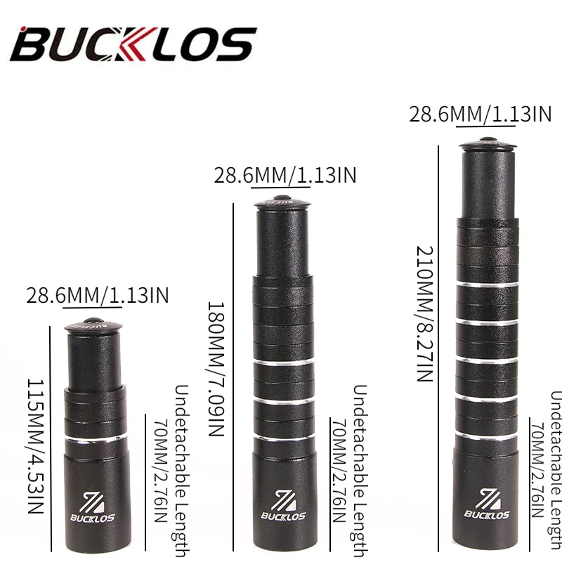 Description Picture 2 of itemBUCKLOS Bicycle Fork Stem Rise Up 115mm 180mm 210mm Bike Stem Height Extender Road Mountain Bike Handlebar Raise Adapter