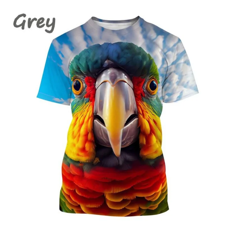 

Abstract Macaws 3D Printed T Shirt Animal Pattern Short Sleeve Birds Parrot Fashion Casual Tops