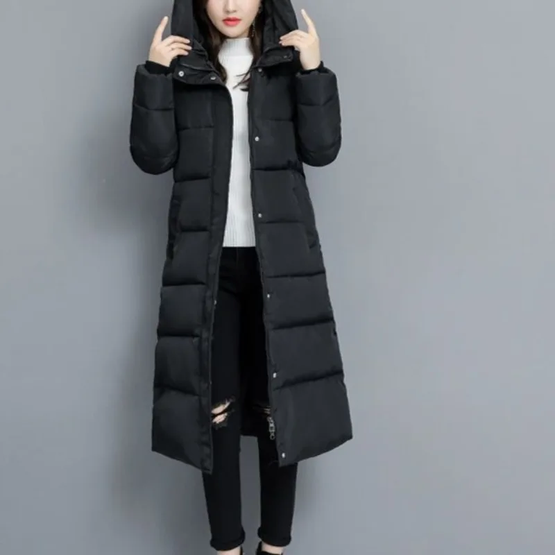 women's-autumn-winter-fashion-solid-color-hooded-zipper-pocket-casual-versatile-long-sleeved-slim-fit-medium-length-cotton-coat