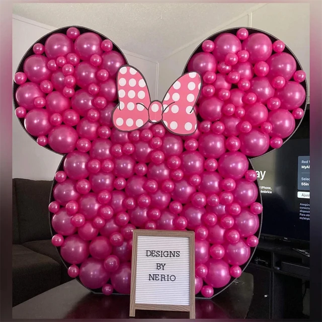 Disney-Kit de ballons mignons Minnie Mouse, guirxiété en arc, ensemble de  ballons en latex rose, décor de fête d'anniversaire pour enfants, baby  shower, 99 pièces - AliExpress