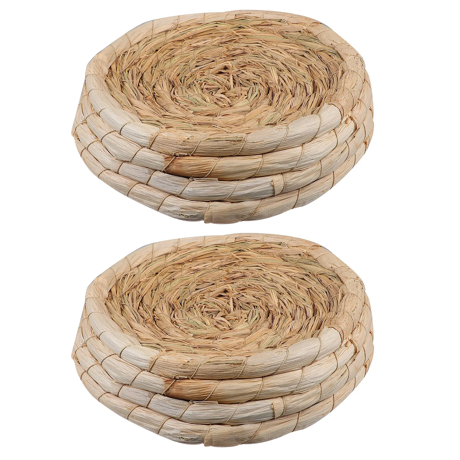 2 PCS 손으로 짠 새 둥지 손으로 짠 새 둥지 용품 새를 위한 수제 내구성 있는 비둘기 둥지