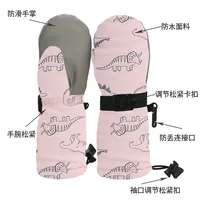 2024 New Children's Ski Mittens Cartoon Dinosaur Printed Waterproof Non-slip Gloves Outdoor Plus Velvet Padded Warm Mittens 1-7T 2