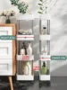 3/4 Layer Kitchen Gap Storage Rack White Freestanding Multilayer Rolling Utility Mobile Cart Bathroom Slim Slide Organizer Shelf 5