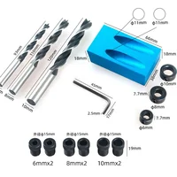 Localisateur de trous obliques pour le travail du bois, gabarit de trous de poche pour le perçage, ensembles de guides de perçage d'angle de 15 degrés, outils de menuiserie pour bricolage 2