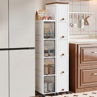 Slim Cabinet 20cm Wide Rolling Storage 2-6 Tiers Large Capacity Space-Saving Heavy-Duty for Kitchen Living Room Bedroom 2