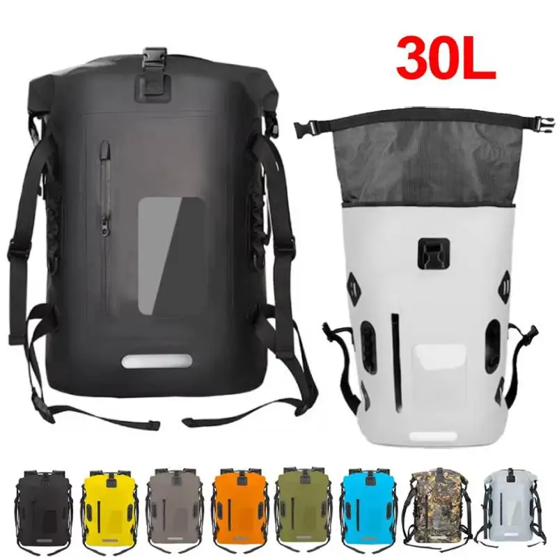 Sac à dos étanche 30L pêche randonnée kayak plongée avec compartiment pour appâts et matériel