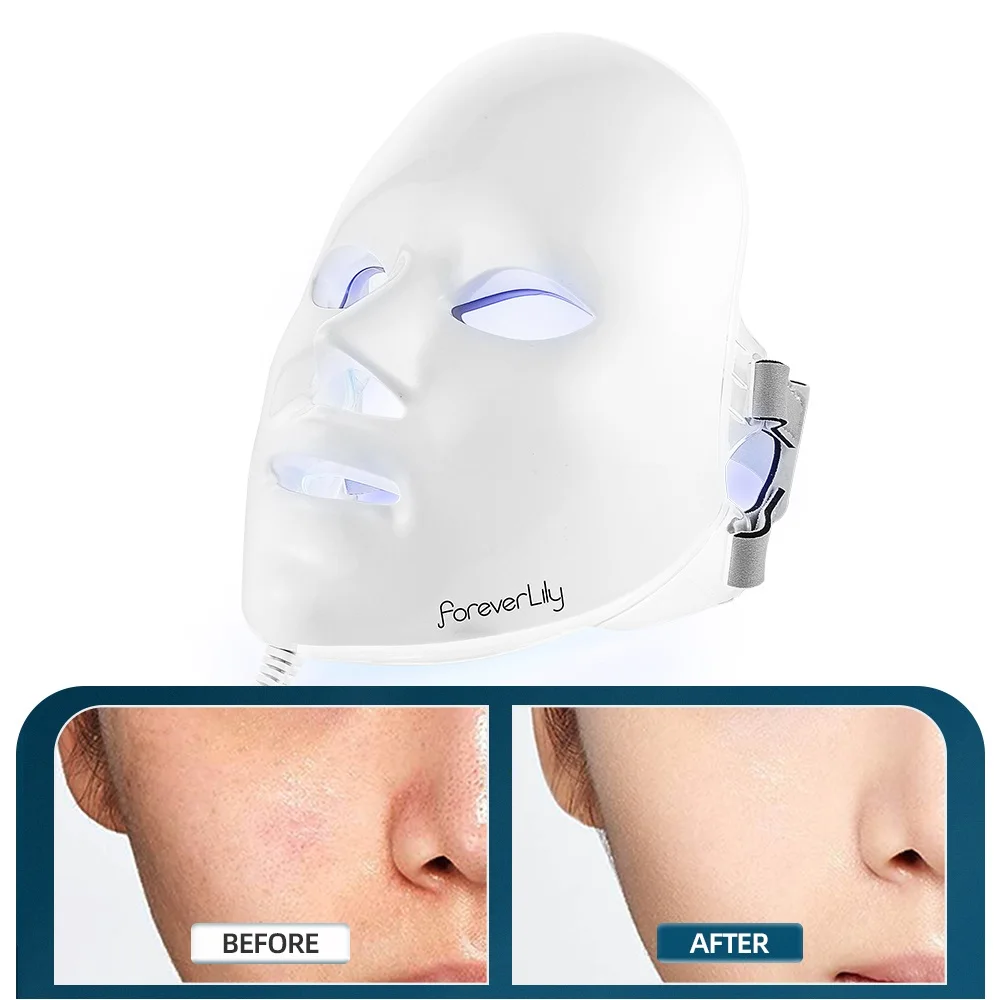 7 Colors LED Facial Mask Skin Rejuvenation Phototherapy Face Care Anti Acne Whitening Anti-Wrinkle
