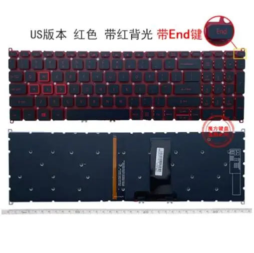 

US RED Backlit Keyboard for Acer Aspire 3 A317-32 A317-33 A317-51 A317-52 N17C2 A715-74G A715-75G N19C5 (END KEY)